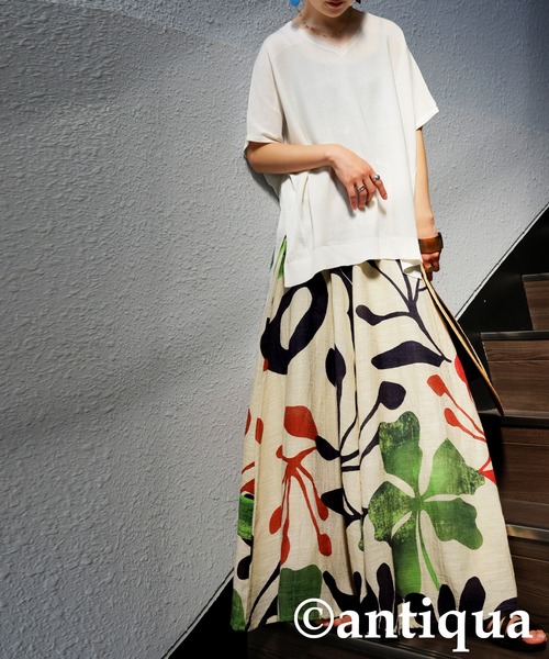「antiqua」 イージーパンツ ONESIZE ベージュ レディース_画像3