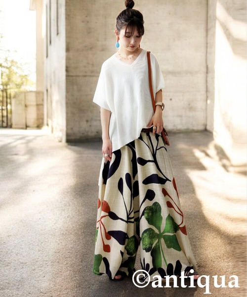 「antiqua」 イージーパンツ ONESIZE ベージュ レディース_画像6