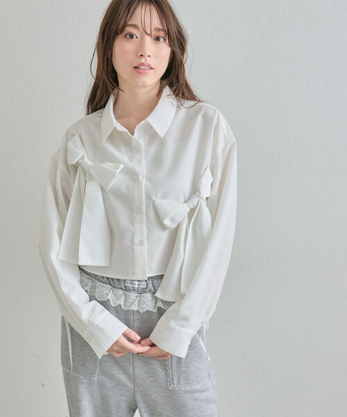 「OLIVE des OLIVE」 長袖シャツ FREE ブルー レディース_画像3