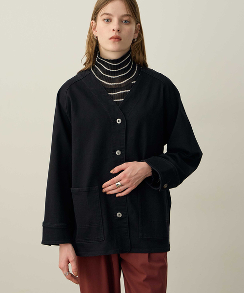「LE SOUK HOLIDAY」 デニムジャケット M ネイビー レディース_画像2