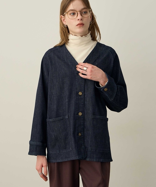 「LE SOUK HOLIDAY」 デニムジャケット M ネイビー レディース_画像7
