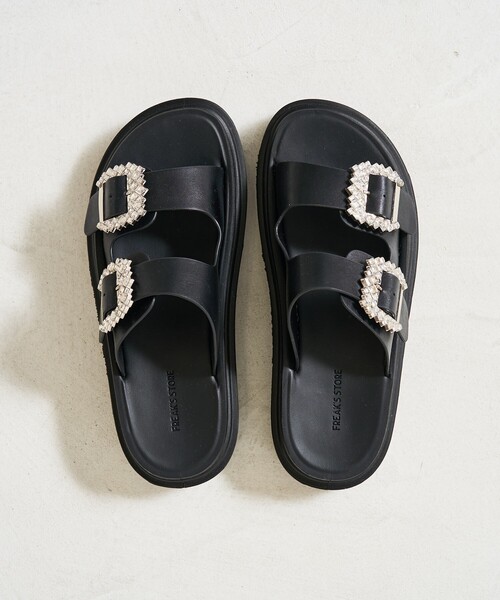 「FREAK'S STORE」 フラットサンダル 24.5cm ナチュラル レディース_画像3