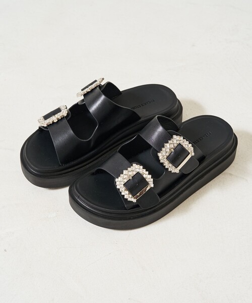 「FREAK'S STORE」 フラットサンダル 24.5cm ナチュラル レディース_画像4