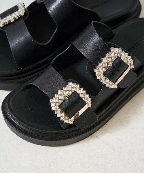 「FREAK'S STORE」 フラットサンダル 24.5cm ナチュラル レディース_画像8