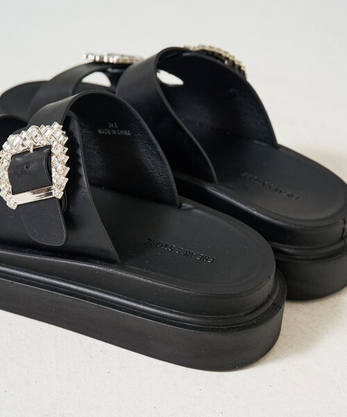 「FREAK'S STORE」 フラットサンダル 24.5cm ナチュラル レディース_画像9