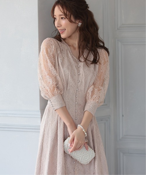 「PREFERIR」 7分袖ワンピース MEDIUM ベージュ レディース_画像5