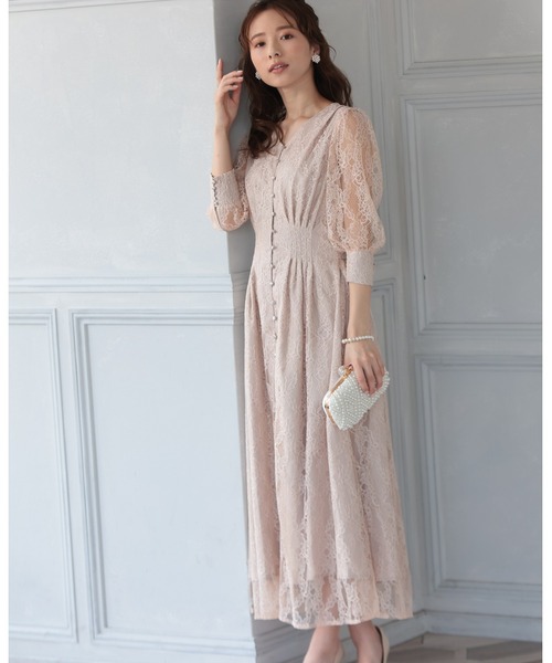 「PREFERIR」 7分袖ワンピース MEDIUM ベージュ レディース_画像6