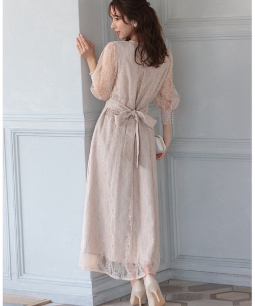 「PREFERIR」 7分袖ワンピース MEDIUM ベージュ レディース_画像9