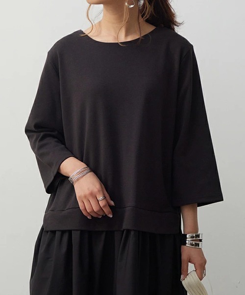 「and it_」 7分袖ワンピース M-L ダークベージュ レディース_画像7