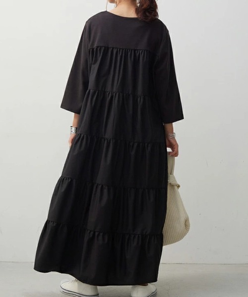 「and it_」 7分袖ワンピース M-L ダークベージュ レディース_画像9