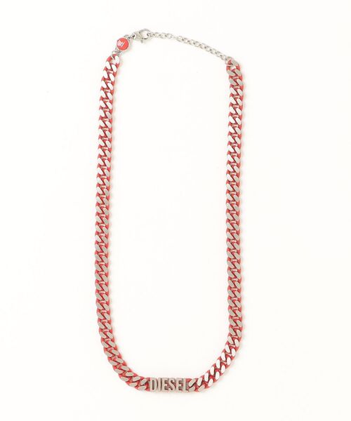 最終 定価22550円 DIESELネックレス シルバー レッド 付属品説明参照 DIESEL（ディーゼル） ネックレス FREE レッド メンズ : ZOZOTOWN