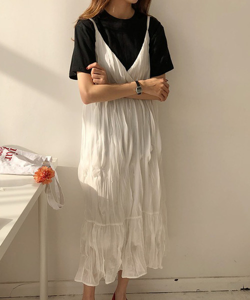 Girly Doll ワンピース クリンクルキャミワンピース : ZOZOTOWN