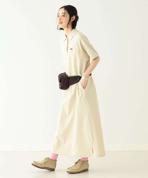 オレンジ系 M美しい 新品 ラコステ ビームス ロング ポロワンピース ロングワンピース レディースオレンジ系m 11 187 Jkkniu Edu