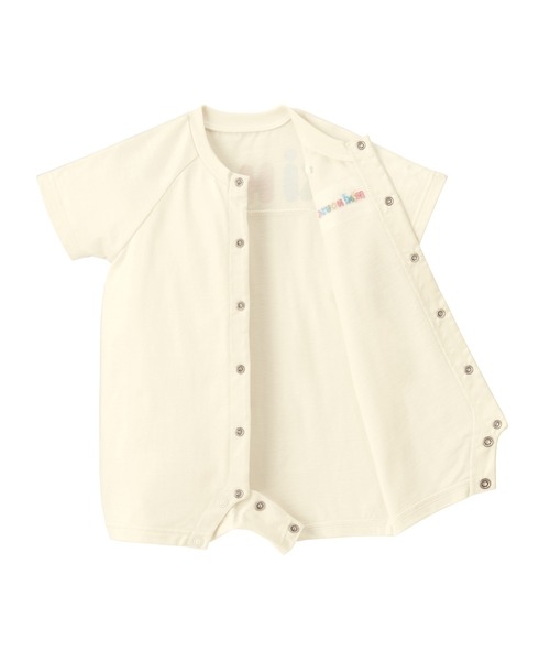 ベビー服 ロンパース バックロゴショートオールの画像