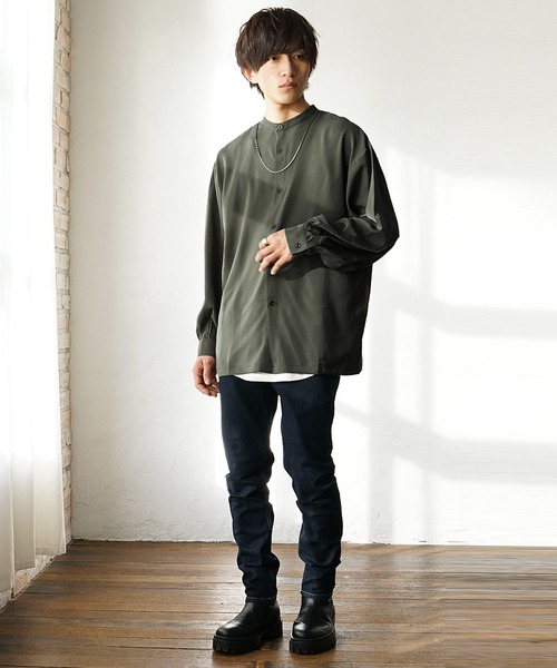 MinoriTY シャツ 「MinoriTY」バンドカラーバルーンスリーブ