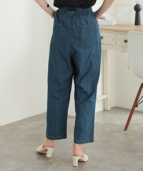 美品☆pelleqぺレック　ハイウエストバックギャザーデニムパンツ 38 pelleq / ぺレック | Back squeezed straight denim ハイ