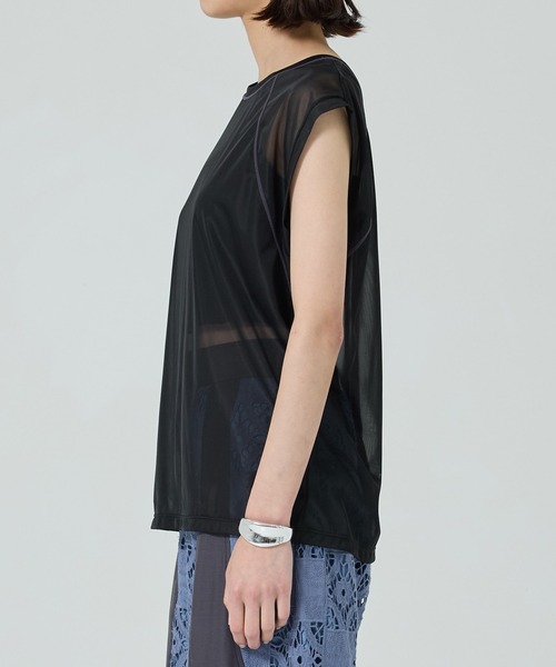 PUBLIC TOKYO tシャツ バイカラーシアートップ レディース