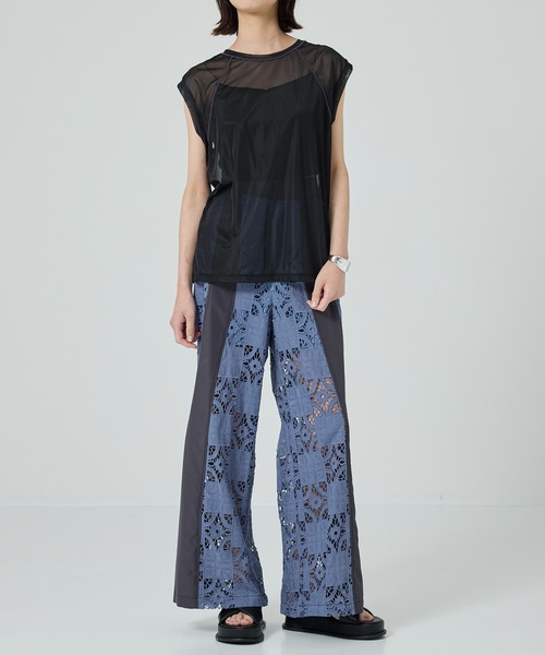トップス TONTON バックオープン刺繍トップス - ブラック | ZARA Japan / 日本