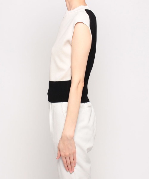 ニット レディース 「LOULOU WILLOUGHBY」バイカラーMOCK NECK プル 