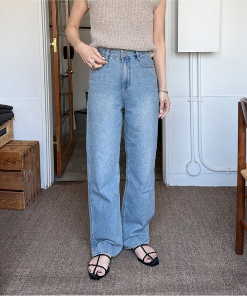 LE MORE ジーンズ デニム デニムパンツ シンプルストレート