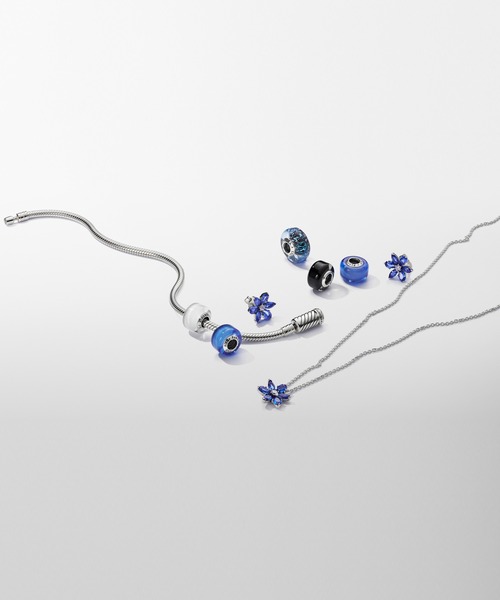 PANDORA チャーム ブルー ミニ ムラーノガラス レディース