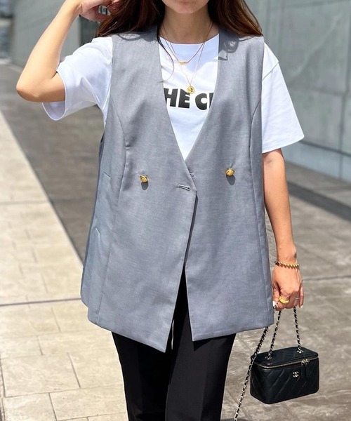 Emma Taylor ベスト ジレ バックフレアロングジレ レディース