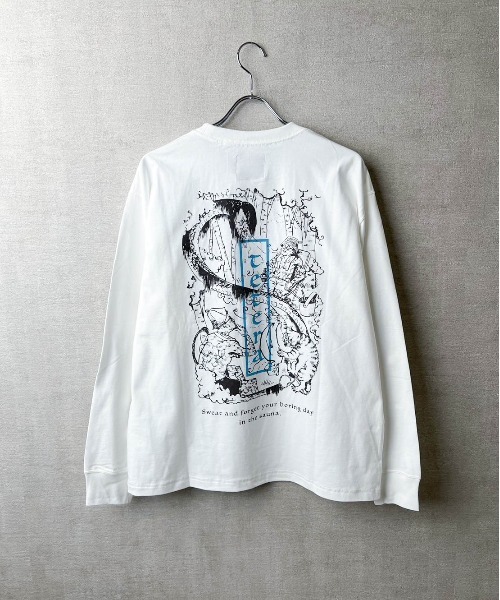 tシャツ 「TETERA/テテラ」AMAMI ＆WINDY LS T-SH / プリントデザイン ロングスリーブ Tシャツ tete21-027 レデ TETERA tシャツ 「TETERA/テテラ」AMAMI ＆WINDY LS T-SH