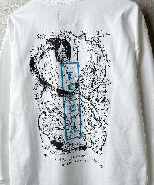 tシャツ 「TETERA/テテラ」AMAMI ＆WINDY LS T-SH / プリントデザイン ロングスリーブ Tシャツ tete21-027 レデ TETERA tシャツ 「TETERA/テテラ」AMAMI ＆WINDY LS T-SH