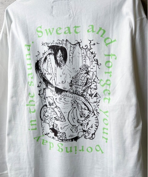tシャツ 「TETERA/テテラ」AMAMI ＆WINDY LS T-SH / プリントデザイン ロングスリーブ Tシャツ tete21-027 レデ TETERA tシャツ 「TETERA/テテラ」AMAMI ＆WINDY LS T-SH