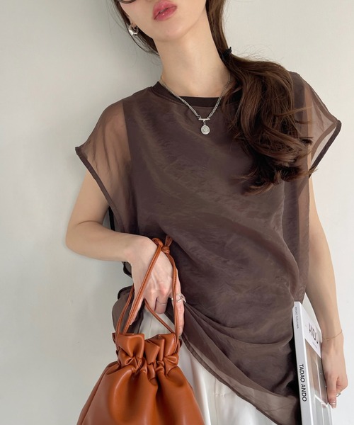 tシャツ アトラストリコット フレンチスリーブトップス レディース 接触冷感・UVカット・防シワ・洗える】 アトラストリコット