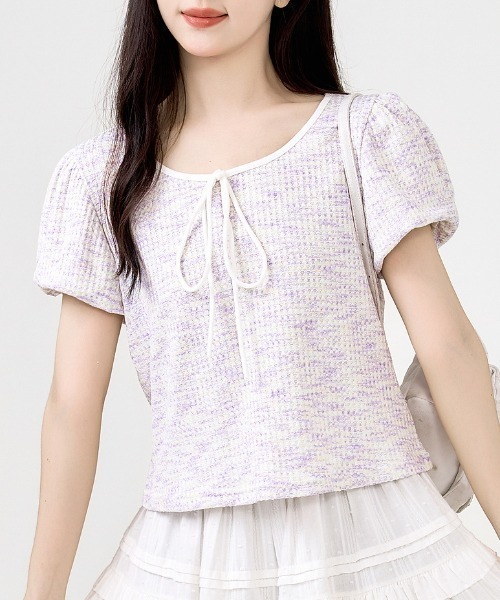 tシャツ リボンカラージップトップ レディース osharewalker カットソー レディース トップス Tシャツ 春 夏