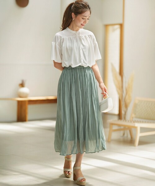 スカート Crispy Shirt Pressed Skirt Irene The shirt pressed skirts