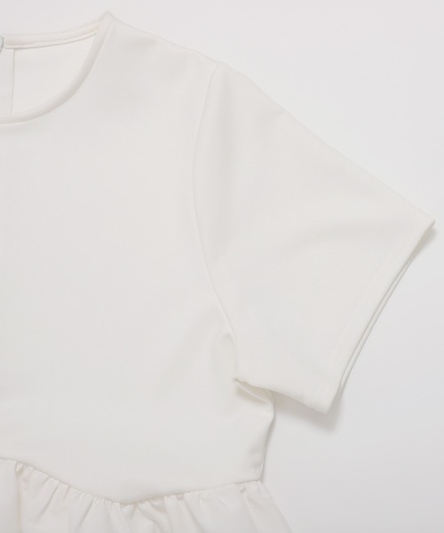Fit more tシャツ 裾スカラップリボンカットソー レディース