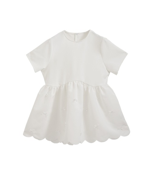 フィットモア　裾スカラップリボンカットソー 裾スカラップリボンカットソー（Tシャツ/カットソー）｜Fit more