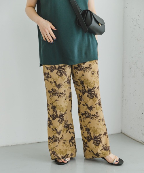 パンツ プリントイージーワイドパンツ レディース : 84568442  