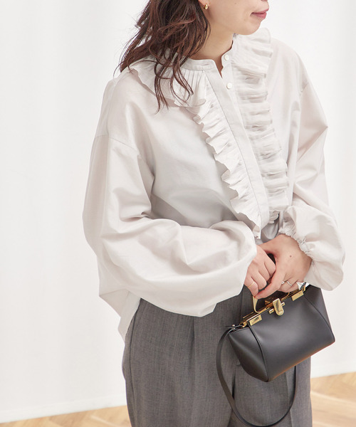journal standard L'essage ブラウス シャツ プリーツフリル