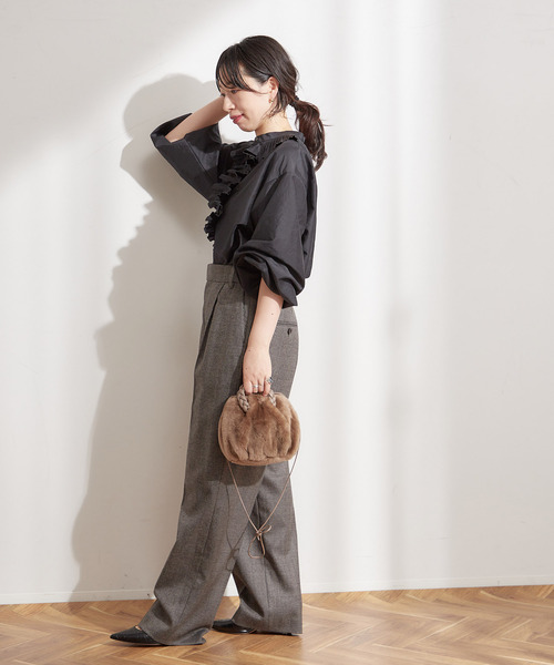 journal standard L'essage ブラウス シャツ プリーツフリル