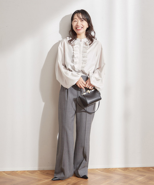 journal standard L'essage ブラウス シャツ プリーツフリル