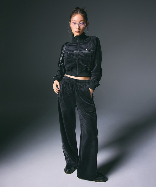 ★2023SS新作★EXPIRED GIRL★Signature Velvet Trackpants セール】VELOUR TRACK PANTS（その他パンツ）｜X-girl（エックス