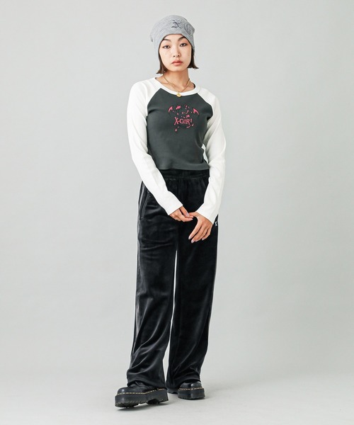 X-girl パンツ VELOUR TRACK PANTS レディース : ZOZOTOWN Yahoo