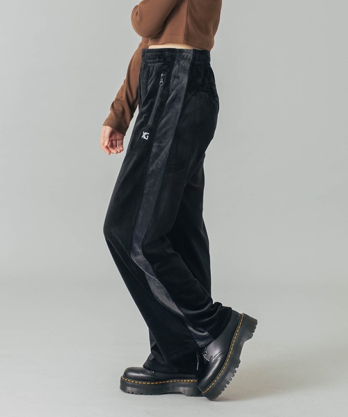国内配送★X-girl★ベロア トラックパンツ 履き心地快適◎ セール】VELOUR TRACK PANTS（その他パンツ）｜X-girl（エックス