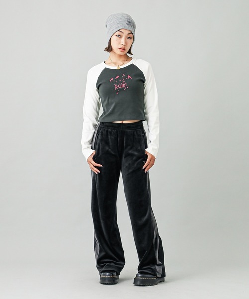 X-girl パンツ VELOUR TRACK PANTS レディース : ZOZOTOWN Yahoo
