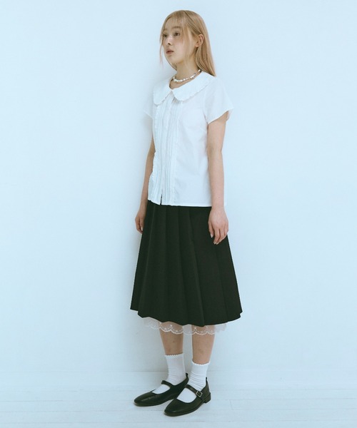 FEKETE レースミディプリーツスカート　新品未使用 FEKETE スカート MIDI LACE PLEATS SKIRT / レースミディ