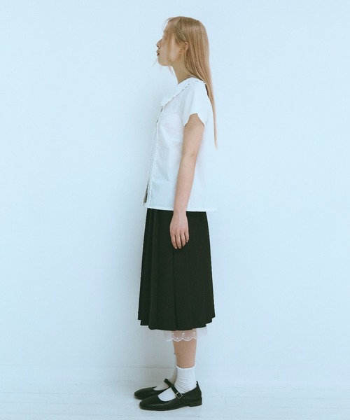FEKETE スカート MIDI LACE PLEATS SKIRT / レースミディ