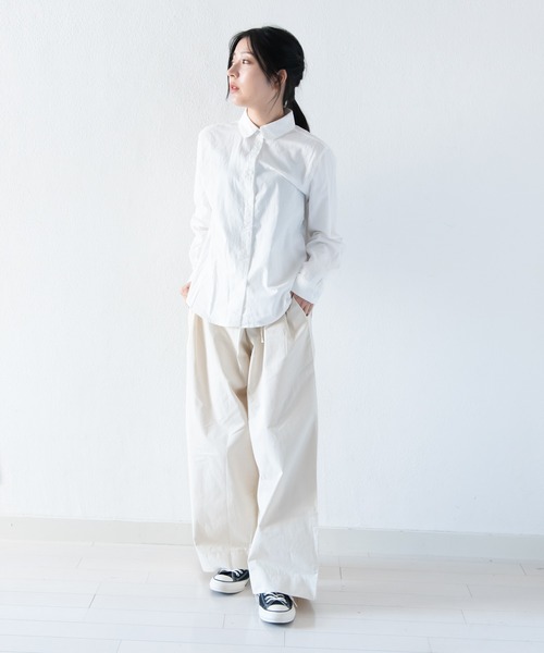 LOSUCA ブラウス シャツ 丸襟シャツブラウス / コットン