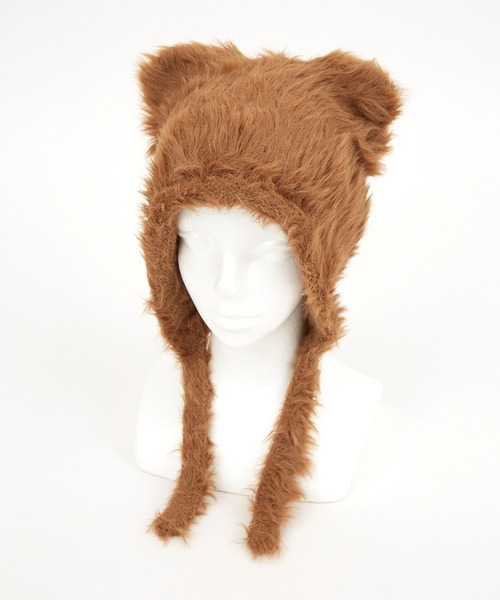 ニット帽 ニットキャップ an meets zakka ネコ耳イヤーフラップファー