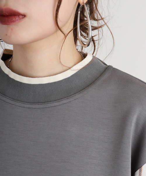EGLANTINE tシャツ Eglantine チェック切替カットソー