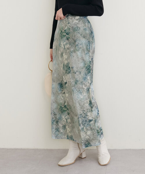 natural couture ロング スカート 花柄ベロアスカート : ZOZOTOWN
