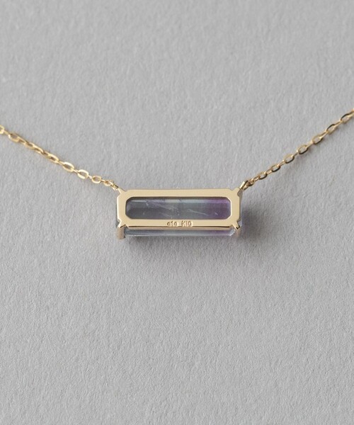 ete フローライト K10 ネックレス フローライト] K10YG クォーツ×フローライト ネックレス
