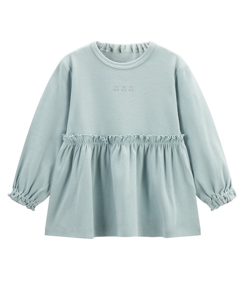 Combi mini tシャツ やわらか長袖ガーリーフレアトップス（さくらんぼ